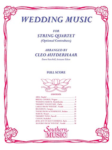 9781581060775: Wedding Music: String Quartet Score and Parts