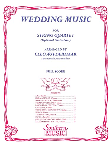 9781581060782: Wedding Music Full Score: String Solos & Ensemble/String Quartet