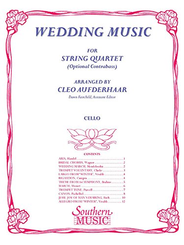 Beispielbild fr WEDDING MUSIC FOR STRING QUARTET VIOLON/CELLO Format: Paperback zum Verkauf von INDOO