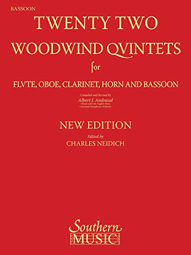 9781581061987: 22 Woodwind Quintets - New Edition: Bassoon Part