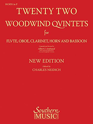 9781581062021: 22 Woodwind Quintets - New Edition: Horn Part