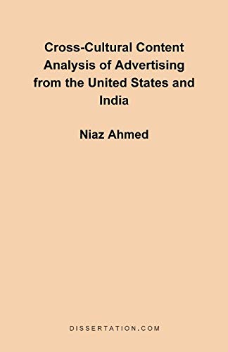 Imagen de archivo de Cross-Cultural Content Analysis of Advertising from the United States and India a la venta por Ergodebooks