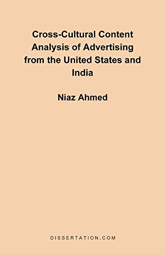 9781581120844: Cross-Cultural Content Analysis of Advertising from the United States and India