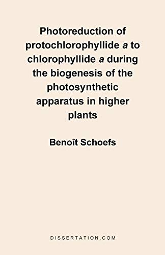 9781581120974: Photoreduction of Protochlorophyllide A to Chlorophyllide a During the Biogenesis of the Photosynthetic Apparatus in Higher Plants