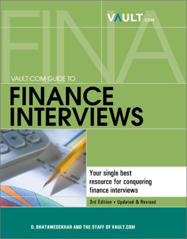 Imagen de archivo de Vault.com Guide to Finance Interviews, 3rd Edition a la venta por Wonder Book