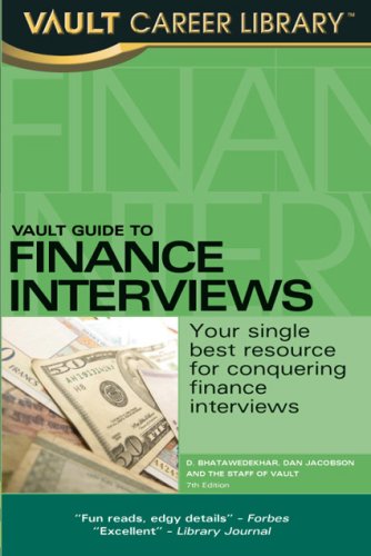 Beispielbild fr Vault Guide to Finance Interviews zum Verkauf von ThriftBooks-Atlanta