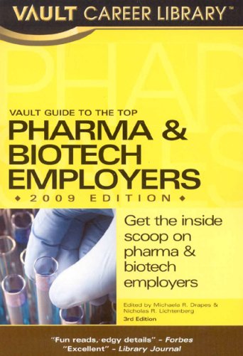 Imagen de archivo de Vault Guide to the Top Pharma & Biotech Employers 2009 (Vault Career Library) a la venta por HPB-Red