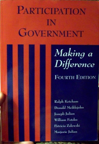 Stock image for Participation in Goverment: Making a Difference for sale by Irish Booksellers