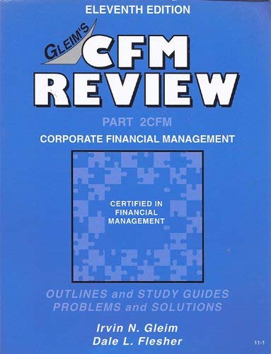 Imagen de archivo de Cfm Review: Corporate Financial Management a la venta por Irish Booksellers