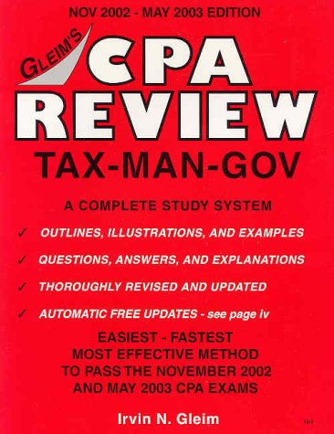Beispielbild fr CPA Review Tax-Man-Gov 2002-2003 zum Verkauf von Ergodebooks