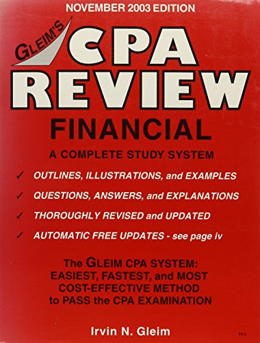 Beispielbild fr Cpa Review Financial: Nov 2003 zum Verkauf von HPB-Red