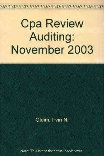 Beispielbild fr Cpa Review Auditing: November 2003 zum Verkauf von HPB-Red