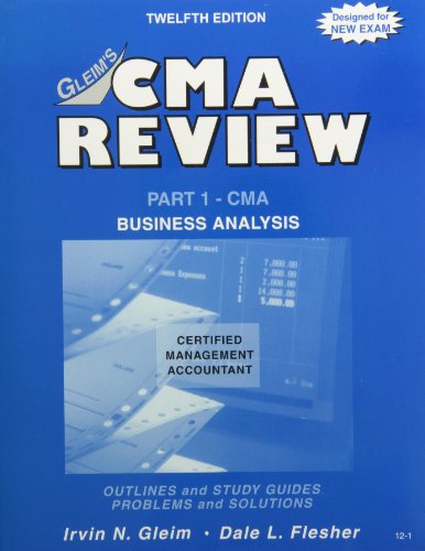 Imagen de archivo de Gleim's CMA Review, Part 1: Business Analysis a la venta por ThriftBooks-Atlanta
