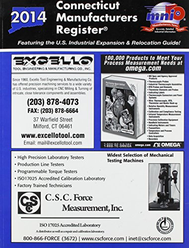 9781582028002: Connecticut Manufacturers Register 2014: Featuring the U.s. Industrial Expansion & Relocation Guide!