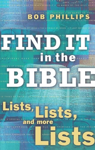 Imagen de archivo de Find It in the Bible: Lists, Lists, and Lists a la venta por Gulf Coast Books