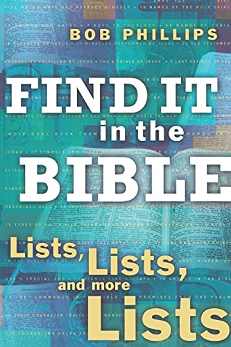 Stock image for Find It in the Bible: Lists, Lists, and Lists for sale by Gulf Coast Books