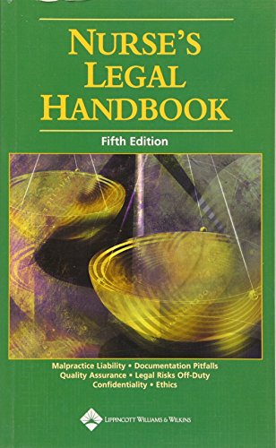 Imagen de archivo de Nurse's Legal Handbook a la venta por Better World Books