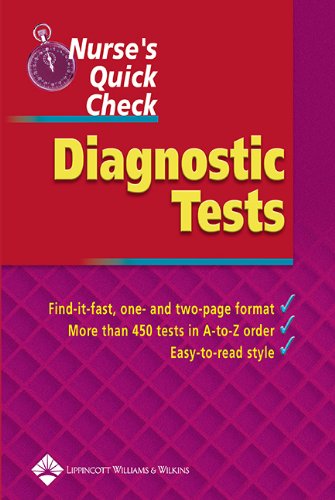 Beispielbild fr Nurse's Quick Check: Diagnostic Tests zum Verkauf von Wonder Book