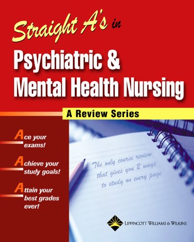 Imagen de archivo de Straight A's in Psychiatric & Mental Health Nursing (A Review Series) a la venta por Ergodebooks