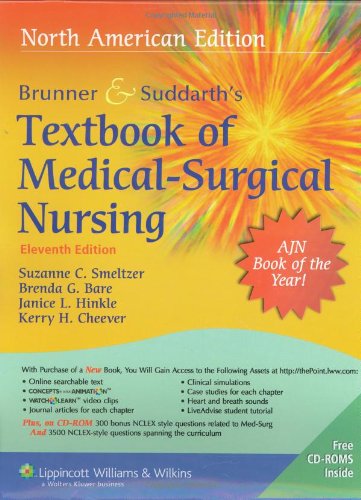 Beispielbild fr Brunner & Suddarth's Textbook of Medical Surgical Nursing, 11th Edition (2 Volumes) zum Verkauf von SecondSale