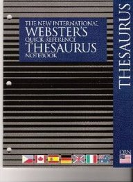 Imagen de archivo de The New International Webster's Quick Reference Thesaurus Notebook a la venta por Better World Books: West