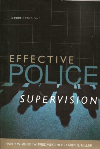 Beispielbild fr Effective Police Supervision zum Verkauf von Better World Books