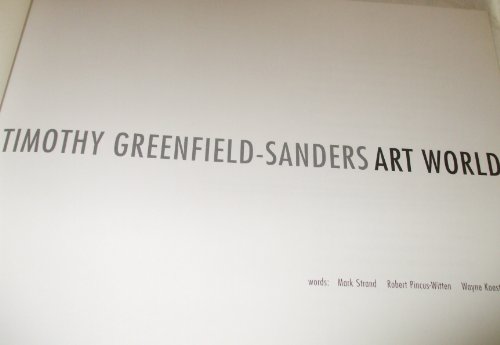 Stock image for Timothy Greenfield-Sanders Art World for sale by Skihills Books