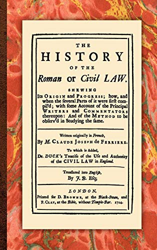 Beispielbild fr The History of the Roman or Civil Law zum Verkauf von Lucky's Textbooks