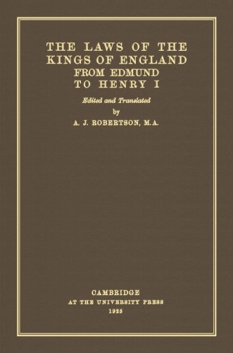 9781584779438: The Laws of the Kings of England from Edmund to Henry I