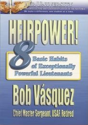 Heirpower! 8 Basic Habits of Exceptionally Powerful Lieutenants (9781585661541) by Bob VÃ¡squez