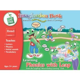 Stock image for LeapFrog Imagination Desk Learning Phonics with Leap, Interactive Color & Learn Book & Cartridge, for sale by Virginia Martin, aka bookwitch