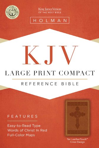 9781586404307: KJV Large Print Compact Reference Bible, Tan Cross Design