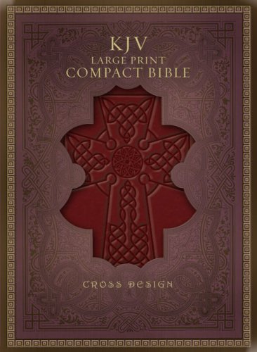 Imagen de archivo de KJV Large Print Compact Cross Design Bible, Burgundy a la venta por Ergodebooks