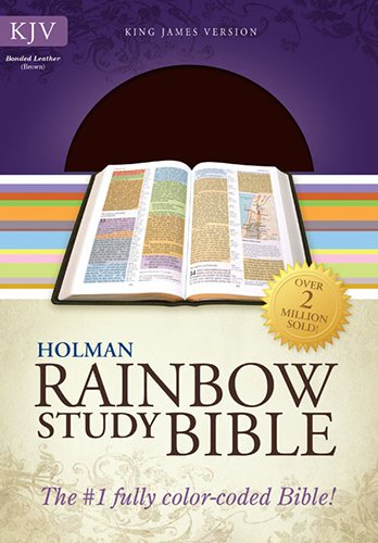 Stock image for KJV Rainbow Study Bible Brown Bonded Leather for sale by Greener Books