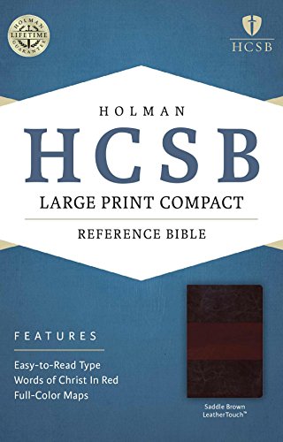 9781586407605: HCSB Large Print Compact Bible, Saddle Brown Leathertouch