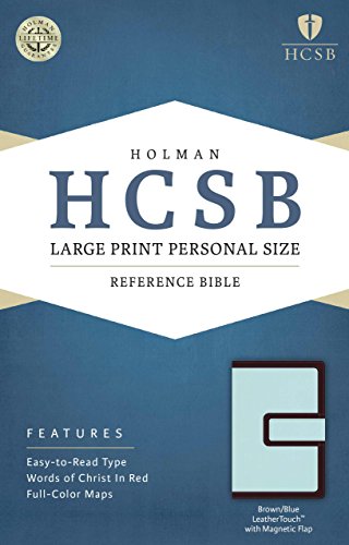 9781586407834: HCSB Large Print Personal Size Bible, Brown/Blue