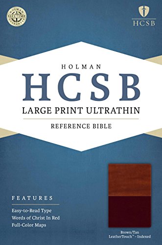 9781586408046: HCSB Large Print Ultrathin Reference Bible, Brown/Tan