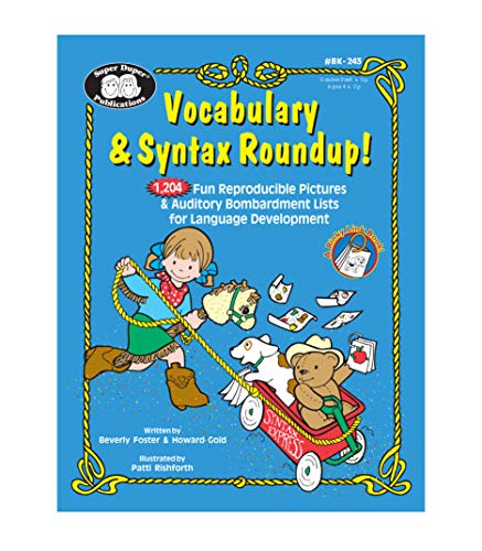 9781586500474: Vocabulary & Syntax Roundup! 1,204 Fun Reproducible Pictures & Auditory Bombardment Lists for Language Development (Super Duper Series)