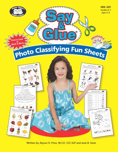 9781586509910: Say & Glue Photo Classifying Fun Sheets (Super Duper Series)