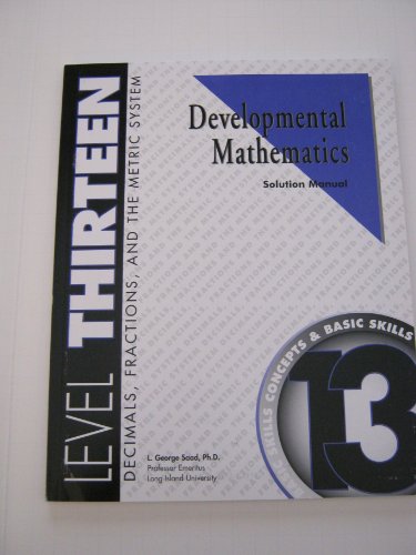 Stock image for Developmental Mathematics for sale by HPB-Red