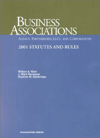 Beispielbild fr Business Associations, Agency, Partnerships, and Corporations : Statutes and Rules 2001 zum Verkauf von Better World Books