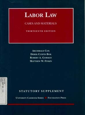 Stock image for 2001 Labor Law Statutory Supplement for sale by HPB-Red