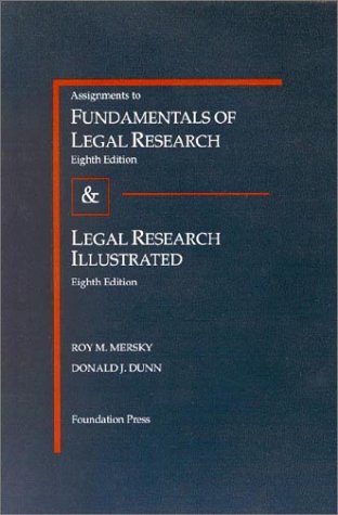 Beispielbild fr Assignments to Fundamentals of Legal Research (University Textbook Series) zum Verkauf von HPB-Red