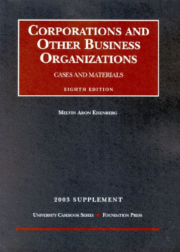 Imagen de archivo de 2003 Supplement to Corporations and Other Business Organizations a la venta por HPB-Red