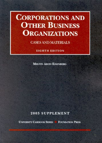 Stock image for 2003 Supplement to Corporations and Other Business Organizations for sale by HPB-Red