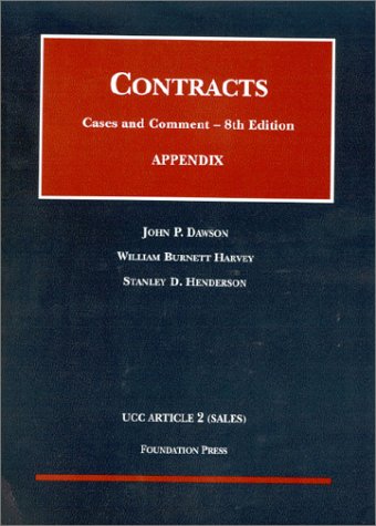 Beispielbild fr Contracts, Cases and Comment: Appendix, Ucc Article 2 (Sales (Statutuory Supplement) zum Verkauf von ThriftBooks-Atlanta