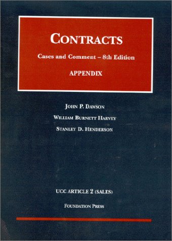 9781587785764: Contracts, Cases and Comment: Appendix, Ucc Article 2 (Sales (Statutuory Supplement)
