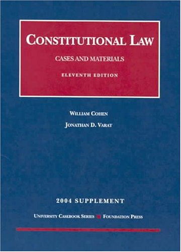 Stock image for 2004 Supplement to Constitutional Law for sale by HPB-Red