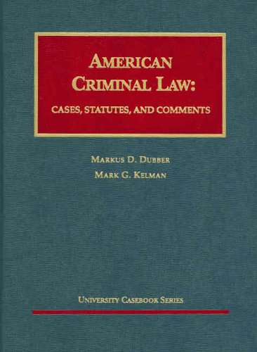 Beispielbild fr American Criminal Law zum Verkauf von Better World Books