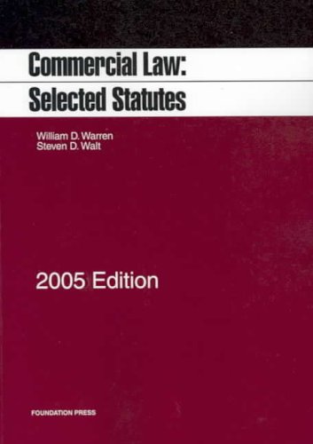 Stock image for Commercial Law, Selected Statutes for sale by HPB-Red